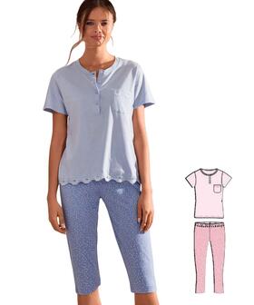Pigiama donna a manica corta in jersey di cotone Infiore Dotlove DTL654232 