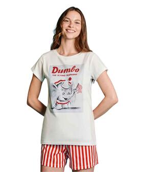 Pigiama donna a manica corta in jersey di cotone Disney Dumbo DYD3832 