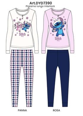 Women&#39;s Warm Cotton Jersey Pyjamas with Stitch Sabor DYD7390 