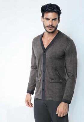 Enrico Coveri EP1044 Pyjama en coton jersey ouvert pour homme 
