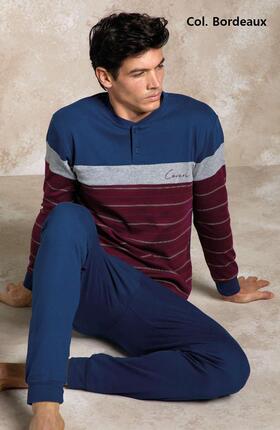 Enrico Coveri EP2158 Warm Cotton Jersey Men&#39;s Pyjamas 