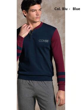 Enrico Coveri EP2162 Warm Cotton Jersey Men&#39;s Pyjamas 