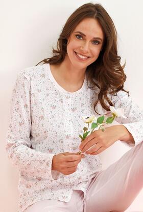 Pigiama donna aperto in jersey di cotone Enrico Coveri EP5200 