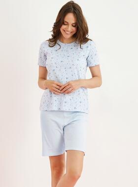 Pigiama donna corto in jersey di cotone Enrico Coveri EP5202 
