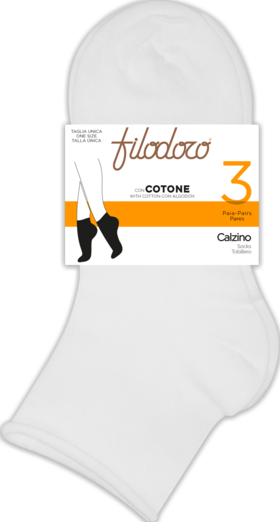 Women’s raw cut short socks in stretch cotton Filodoro F115535 