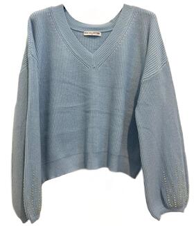 MAGLIONE DONNA CON STRASS SCOLLO A V FIORENZA AMADORI 3002 