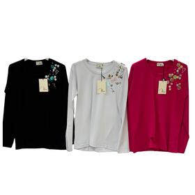 MAGLIA DONNA PAILLETTES MANICA LUNGA FLORA FB2708
&nbsp; 