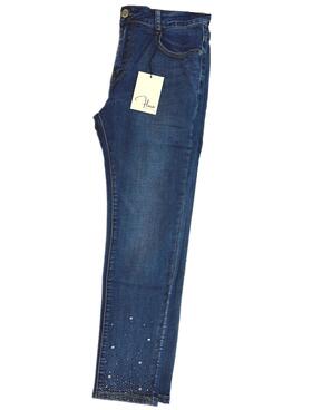 WOMEN&#39;S JEANS WITH RHINESTONE FLORA ESSENTIALS FL2002 