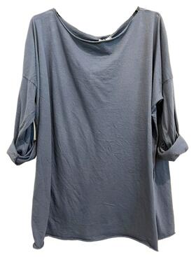 WOMEN&#39;S THREE-QUARTER SLEEVE RAW CUT SWEATER FLORA FL2004 