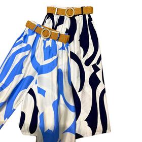 WOMEN&#39;S PALAZZO TROUSERS WITH BELT FLORA FL3014 