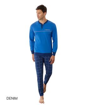 Il Granchio GP1141 Men's Long-Sleeved Cotton Jersey Pajamas 