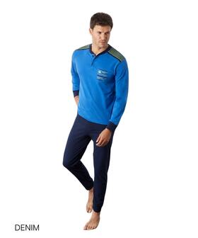 Il Granchio GP1144 Men's Long-Sleeved Cotton Jersey Pajamas 