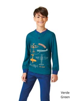 Pigiama da bambino in jersey di cotone Il Granchietto GP4146 