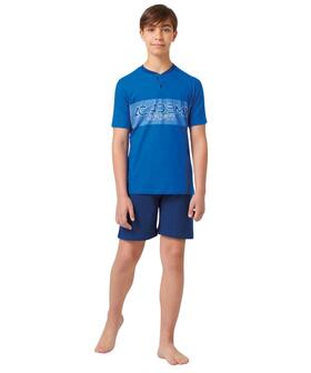 Pigiama corto da ragazzo in jersey di cotone Il Granchietto GP4158 