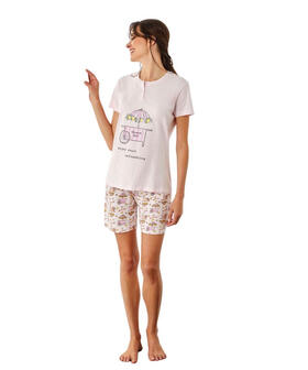 Pigiama donna a manica corta in jersey di cotone Il Granchio Lady GP5128 