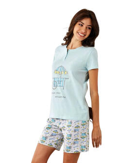 Pigiama donna a manica corta in jersey di cotone Il Granchio Lady GP5128 