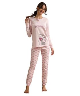 Pigiama donna in jersey di cotone caldo Il Granchio Lady GP6097 