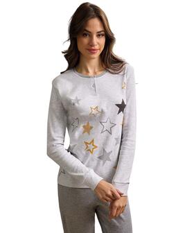 Pigiama donna in jersey di cotone caldo Il Granchio Lady GP6101 