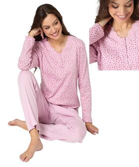 Pigiama donna in jersey di cotone caldo Il Granchio Lady GP6138 
