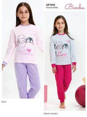 Pigiama da bambina in CALDO cotone Il Granchietto GP7092 