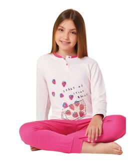 Pigiama da bambina in jersey di cotone Il Granchietto GP7127 