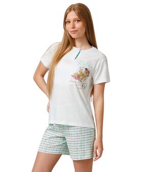 Pigiama corto da ragazza in jersey di cotone Il Granchietto GP7136 