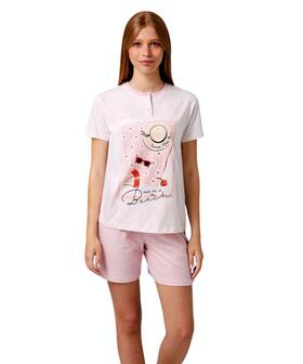 Pigiama corto da ragazza in jersey di cotone Il Granchietto GP7138 