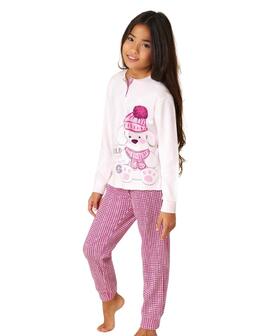 Pigiama da bambina in CALDO cotone Il Granchietto GP7141 