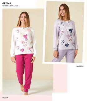 Pigiama da ragazza in CALDO cotone Il Granchietto GP7143 