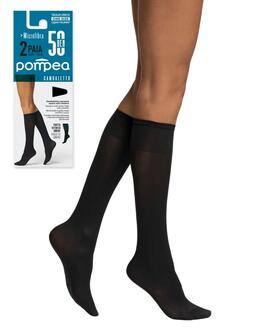 Women&#39;s microfiber knee-highs Pompea art. Micro 50 (2 PAIRS) 