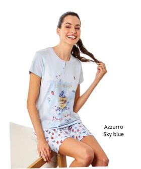 Pigiama donna a manica corta in jersey di cotone Il Granchio Lady GP5131 