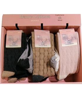 Calzettone lungo donna in cashmere Henry Cotton&#39;s HT31321 (1 PAIO) 