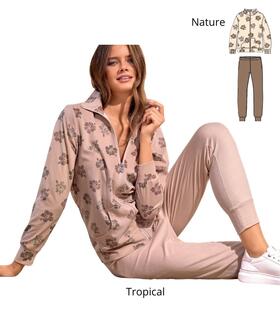 Tuta donna homewear in ciniglia Infiore Ibiscus IBS604206 