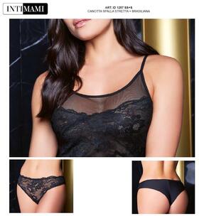 Completo donna con top in tulle e pizzo con brasiliana Intimami ID1257 