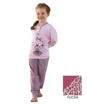 Pigiama da bambina in jersey di cotone Irge IKL471 