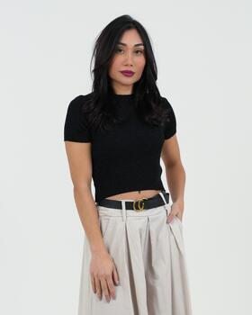 FIORENZA AMADORI 24181 WOMEN&#39;S RIBBED AND LUREX SHORT SLEEVE T-SHIRT 