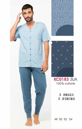 3-teiliger Herren-Baumwollpyjama Karelpiu&#39; KC0183 