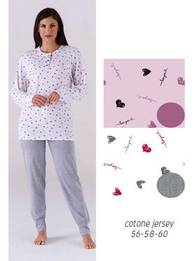 Plus size women&#39;s seraph pajamas in Karelpiu&#39; KC6078 cotton jersey 