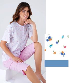 Pigiama donna a manica corta in cotone Karelpiu&#39; KC8035 
