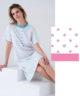 Camicia da notte CALIBRATA in jersey di cotone a manica corta Karelpiu&#39; KC8061 