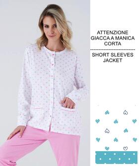 Pigiama donna aperto a manica corta in jersey di cotone Karelpiu&#39; KC8156 