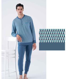 Pyjama en jersey de coton à manches longues pour homme Karelpiu&#39; KC8203 