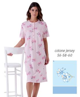 Camicia da notte calibrata a manica corta in jersey di cotone Karelpiu' KE0010 