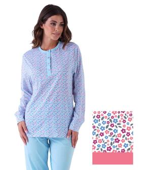 Pigiama donna a serafino in jersey di cotone Karelpiu' KE0028 