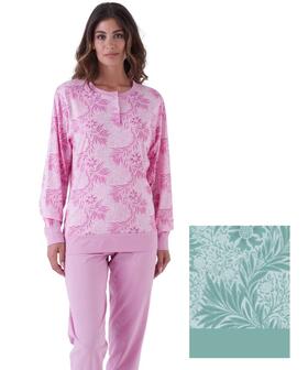 Pigiama donna a serafino in jersey di cotone Karelpiu' KE0045 