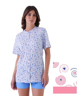 Pigiama donna aperto a manica corta in cotone Karelpiu' KE0116 