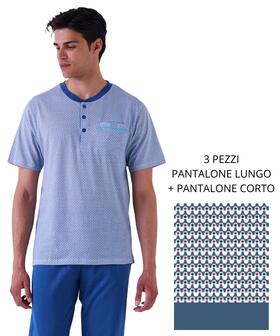 Pigiama uomo 3 PEZZI in jersey di cotone Karelpiu' KE0219 