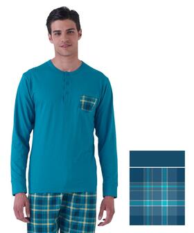 Pigiama uomo a manica lunga in jersey di cotone Karelpiu' KE0269 