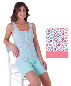 Pigiama donna a spalla larga e pantalone corto Karelpiu' KE0307 