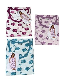 Camicia da notte donna in jersey di cotone a spalla larga Karelpiu' KE0312 